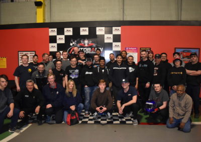 Group picture of CABA members are gokarting event